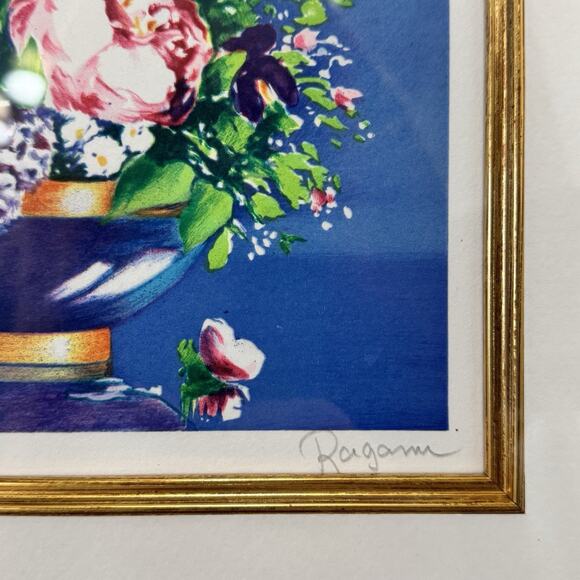 Art - Alain Ragaru 7-Color Lithograph Signed 192/295 Gold Framed Matted Artwork - Picture 4 of 9